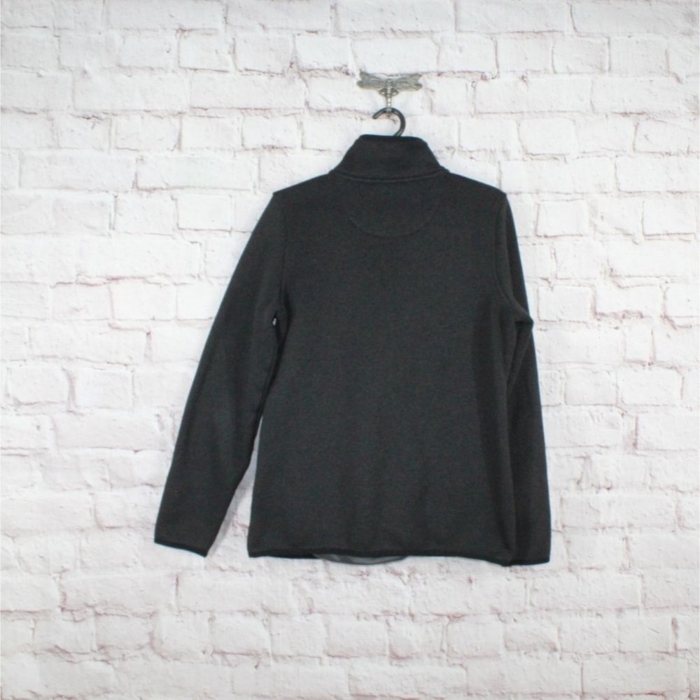 LL Bean Black Fleece Smooth Rugged Knit Pullover Sweater Size S - Picture 8 of 9